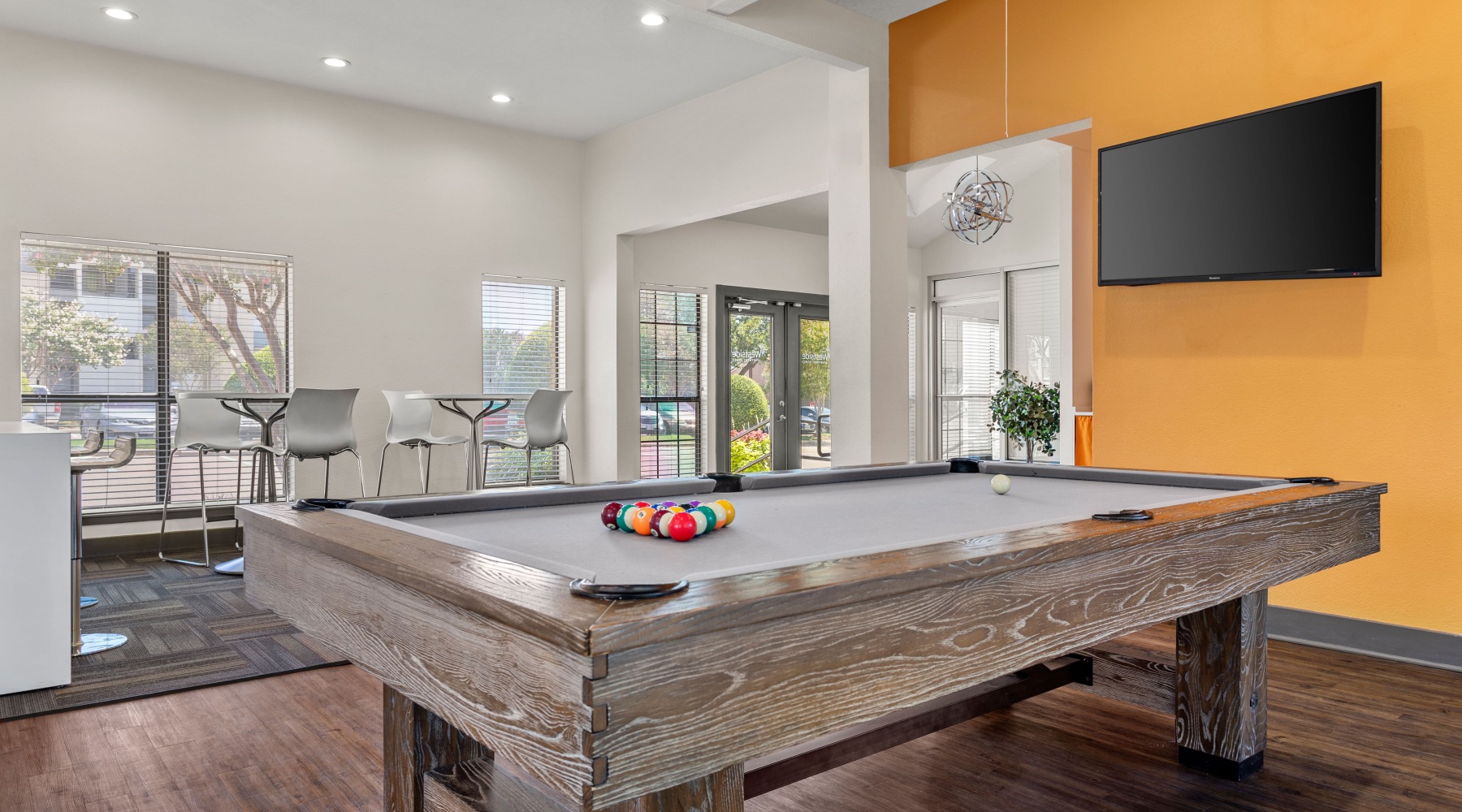 Clubhouse with Pool Table and TV