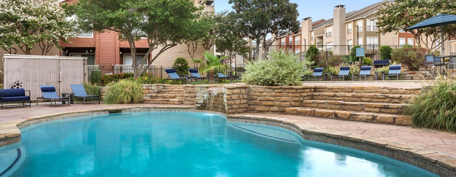 a swimming pool in a backyard