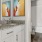 a bathroom with a marble countertop